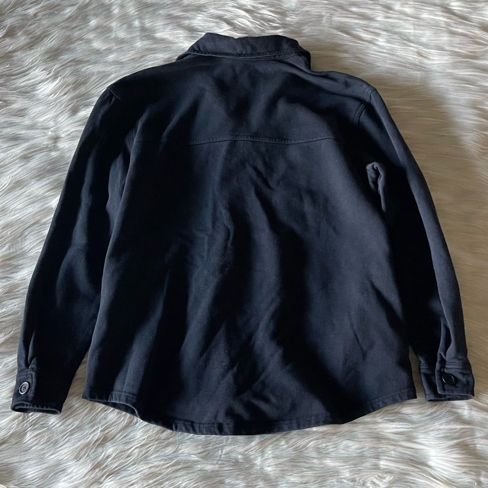 Good American Fleece Button Front Shacket in Black | S/M - Picture 11 of 11
